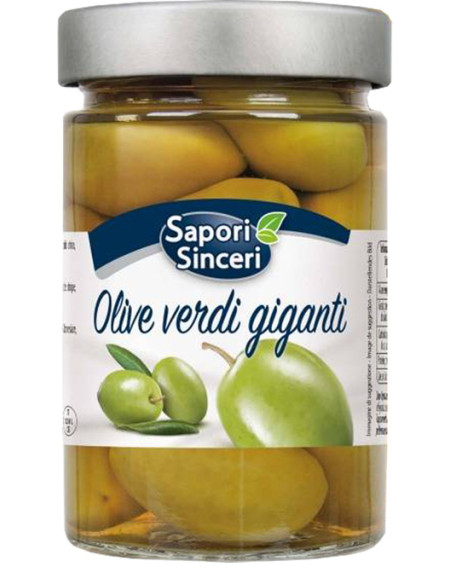 Oliven grün Olive Verdi giganti al naturale 6 Stk. à 327ml