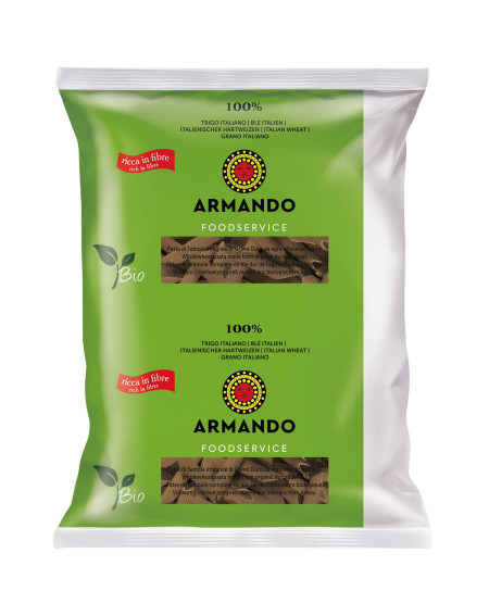 Grano Armando Pasta getrocknet Grano Armando Penne Rigate BIO INTEGRALI, 4 x 3kg