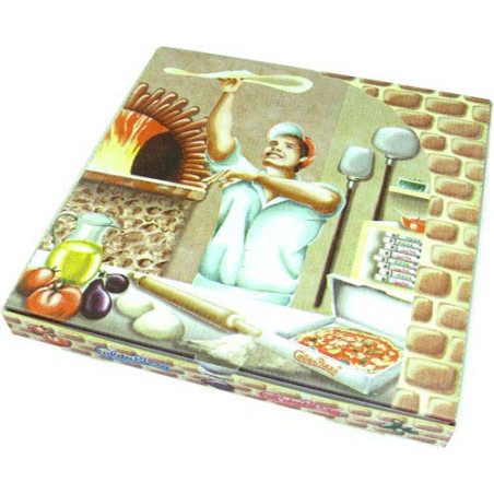 Verpackungen Pizza Pizzakarton 100 Stk 33 x 33 x 3.5cm (Vesuvio)