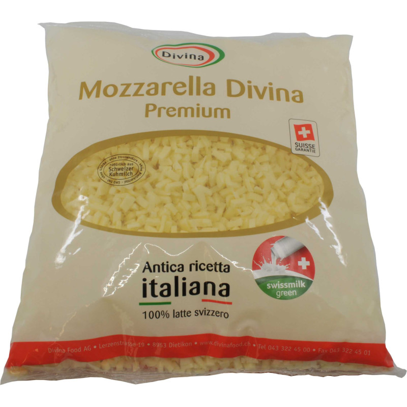 Pizzaqualität Mozzarella Divina Premium geraffelt 2.5kg