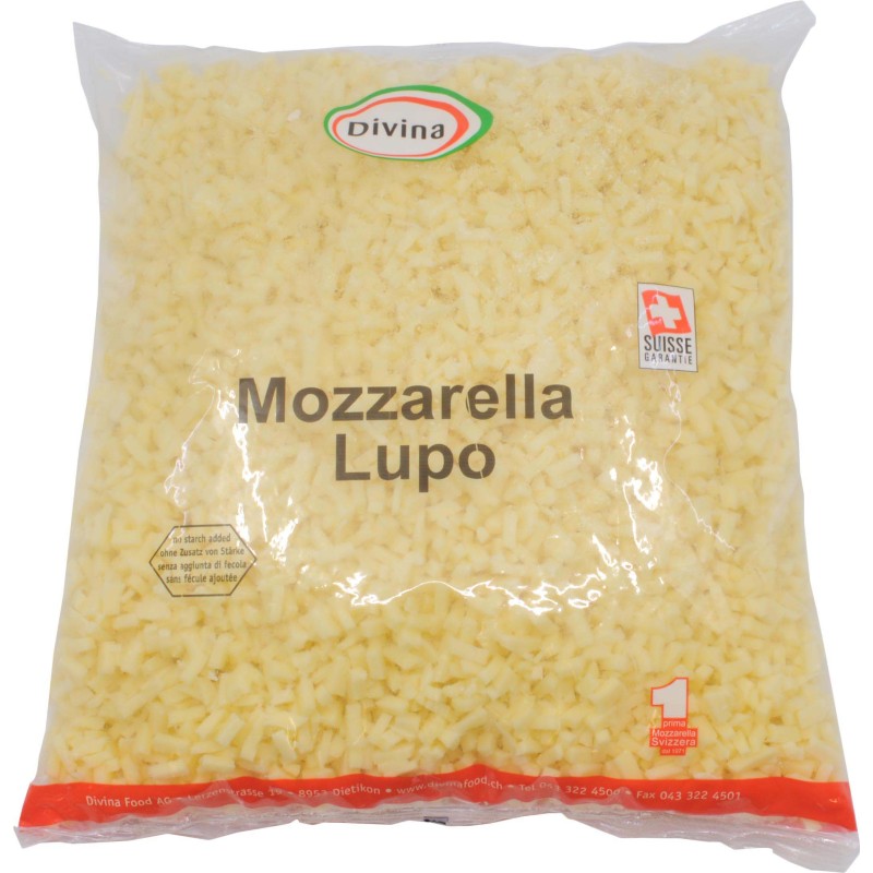 Pizzaqualität Mozzarella Lupo geraffelt 2.5kg