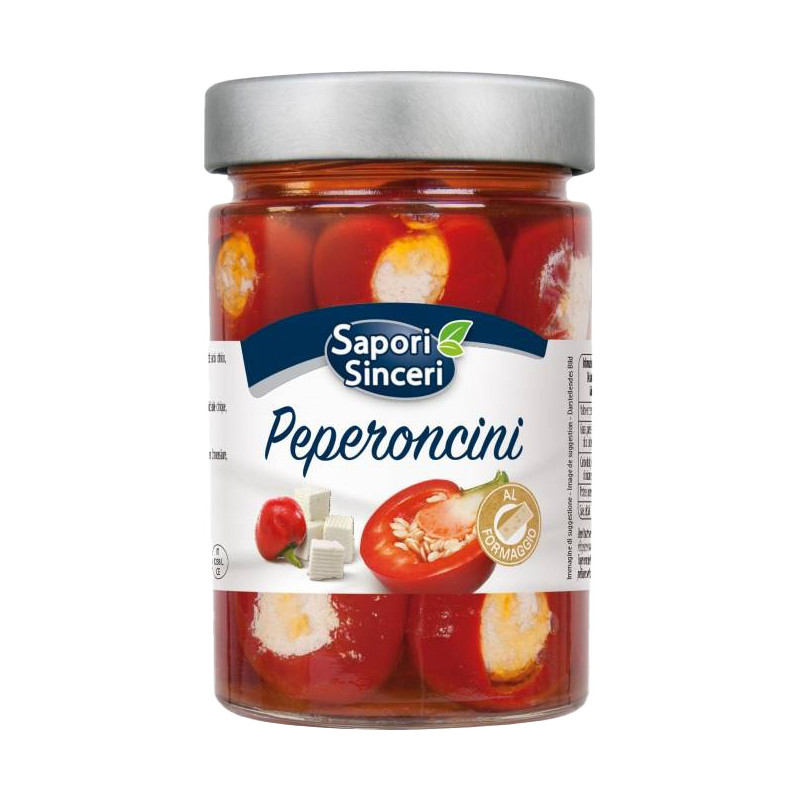 Peperoni Peperoncini al formaggio in olio di girasole 6 Stk. à 327ml