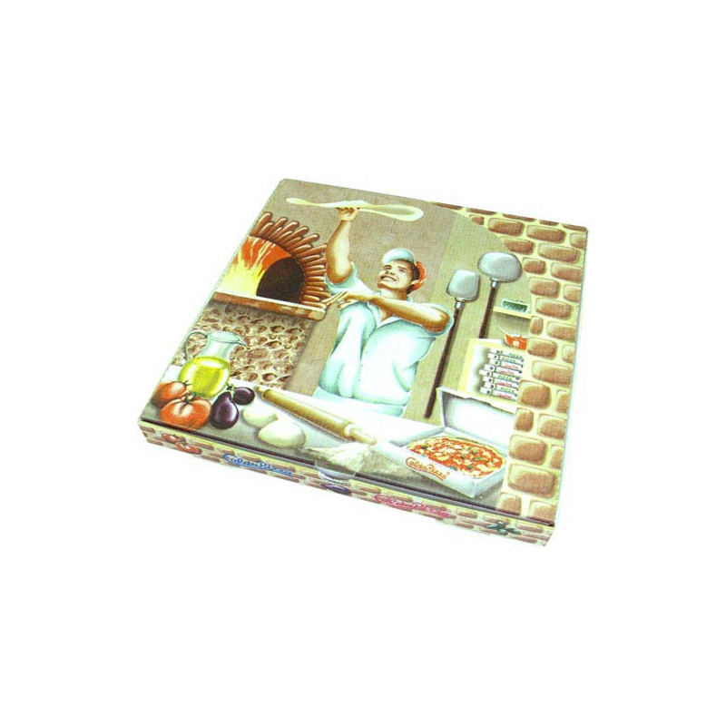 Verpackungen Pizza Pizzakarton 100 Stk 33 x 33 x 3.5cm (Vesuvio)
